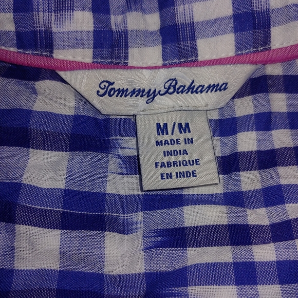 EUC Tommy Bahama Blue & White Ikat Me Not Long Sleeve Popover Blouse – Size M - Picture 4 of 10